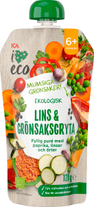 Barnmat Lins & Grönsaksgryta 6 mån Eko