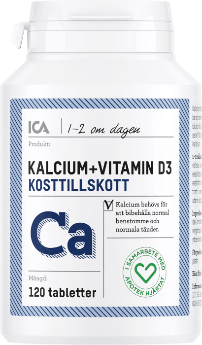 Kosttillskott Kalcium + vitamin D3