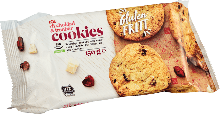 Cookie Tranbär & Vit Choklad Glutenfri