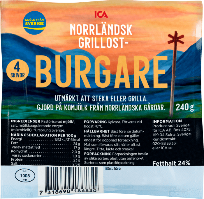 Grillostburgare Norrländsk 24%