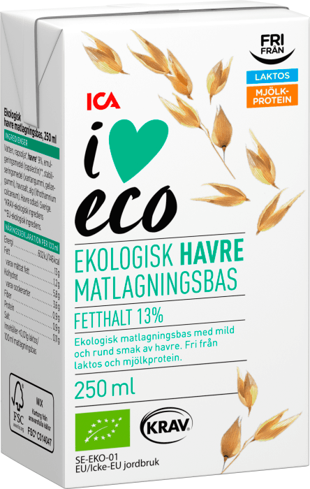 Matlagningsbas Havre Ekologisk Laktosfri 13%