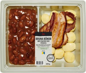 Bruna Bönor Med Bacon Och Potatis