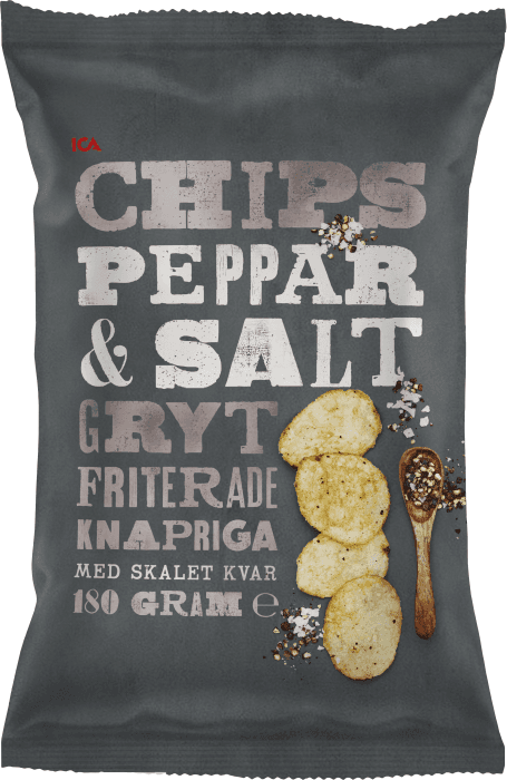 Chips Svartpeppar Salt Grytfriterade