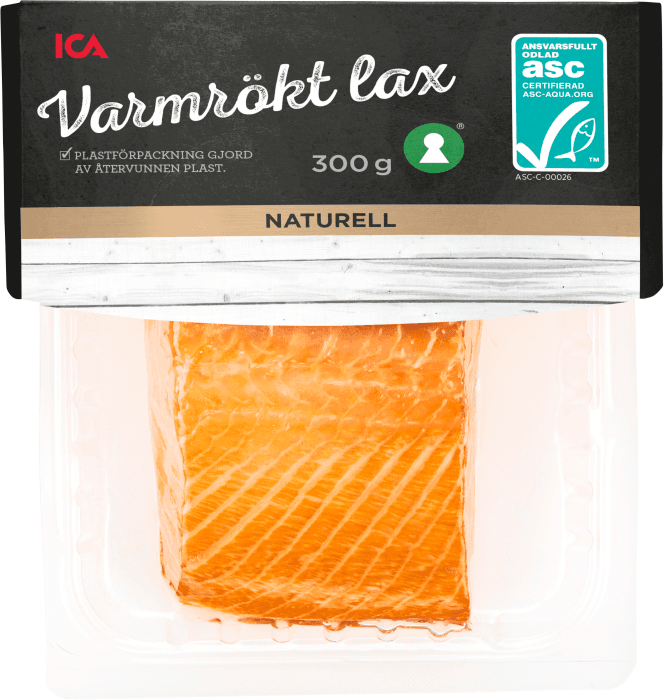 Lax Färsk Varmrökt i bit Naturell