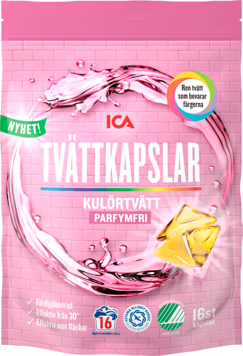 Tvättkapslar Kulörtvätt Oparfymerad