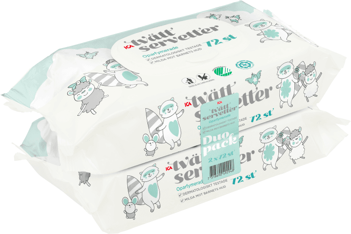 Tvättservetter Baby Oparfymerad DUO-pack