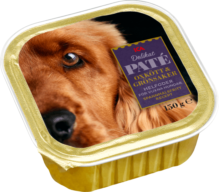 Hundmat oxkött och grönsaker i paté
