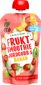 Fruktsmoothie Jordgubb & Banan 6 mån Eko