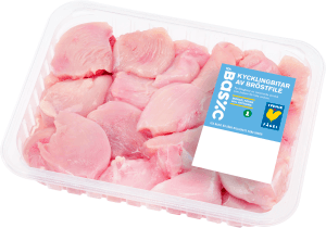 Kycklingbröstfilé i bitar mörade
