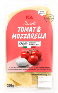 Pasta Ravioli Tomat och Mozzarella Färsk