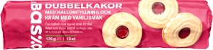 Dubbelkakor vanilj- och hallonfyllning