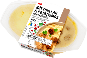 Färdigmat Köttbullar och Potatismos med Gräddsås