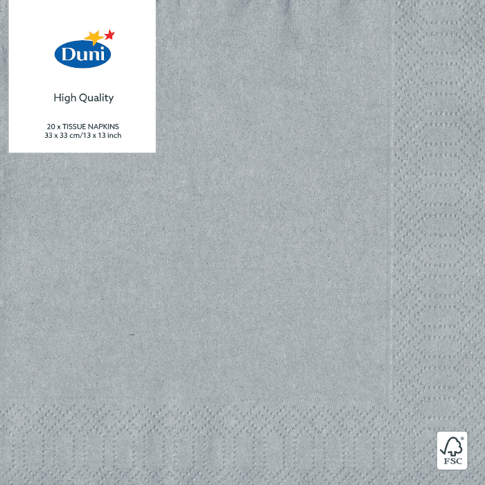 Servett Silver 3-lags 33x33cm 20-p
