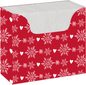 Servettbox Winter Flakes 1-lagers 33 x 33 cm