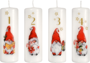 Blockljus Advent 4x12cm