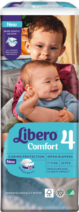 Blöjor Comfort Storlek 4, 7-11kg Miljömärkt