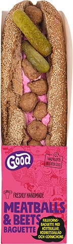 Meatballs Beetroot Baguette