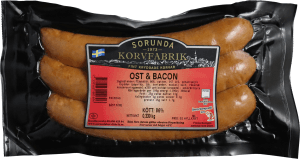 Korv Ost Bacon 86% Kötthalt