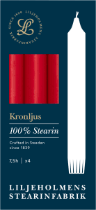 Kronljus Röd 4-pack