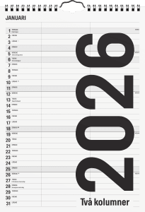 Väggkalender Familj B/W 2026
