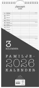Familjekalender 3 Kolumner 2026