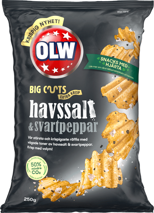 Chips Big Cuts Havssalt & Svartpeppar