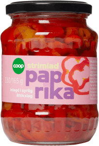 Röd Paprika Strimlad