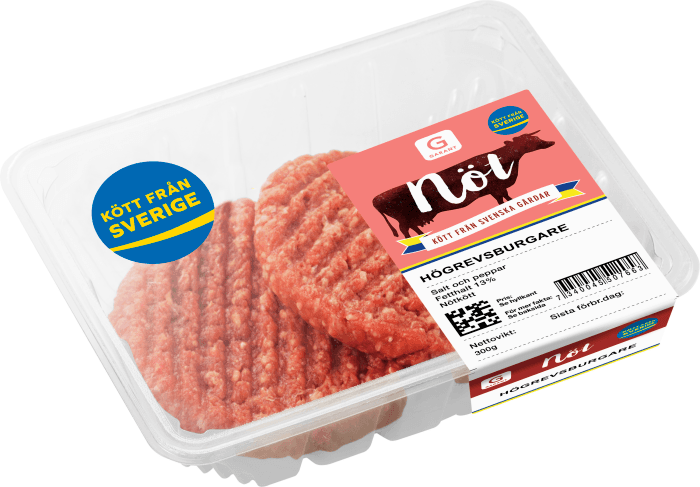 Högrevsburgare Fetthalt 13% Sverige