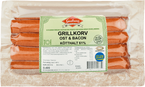 Grillkorv Ost & Bacon Alspånsrökt