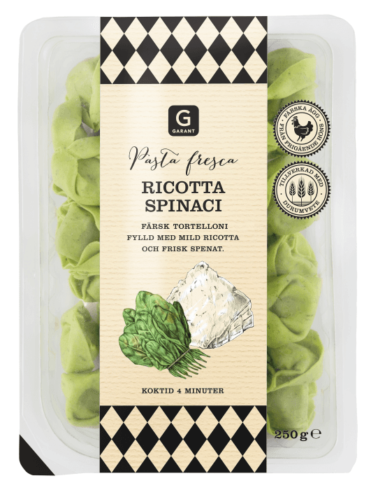 Färsk Pasta Tortelloni Ricotta & Spinaci