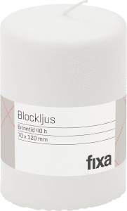 Blockljus Vit 7x12cm