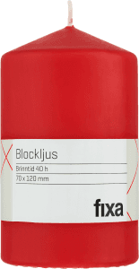 Blockljus Röd 12x7cm