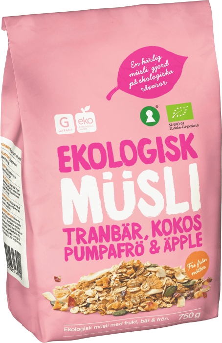Musli Tranbär, Kokos, Pumpafrö & Äpple EKO