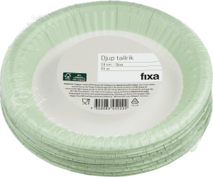 Djup Tallrik Engångstallrik Dekor 19cm