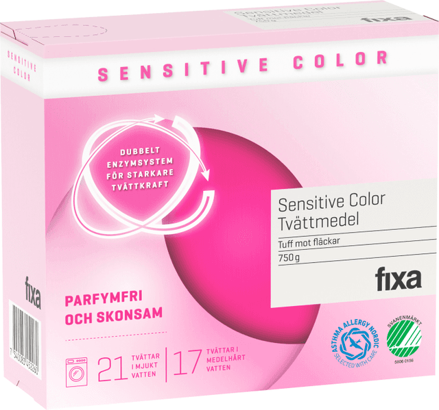 Tvättmedel Color Sensitive Parfymfri