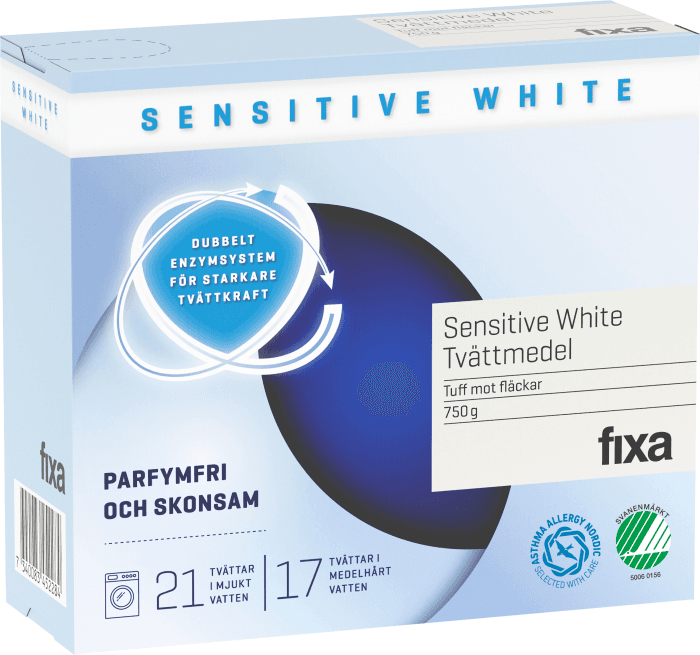 Tvättmed Sensitive White Parfymfri