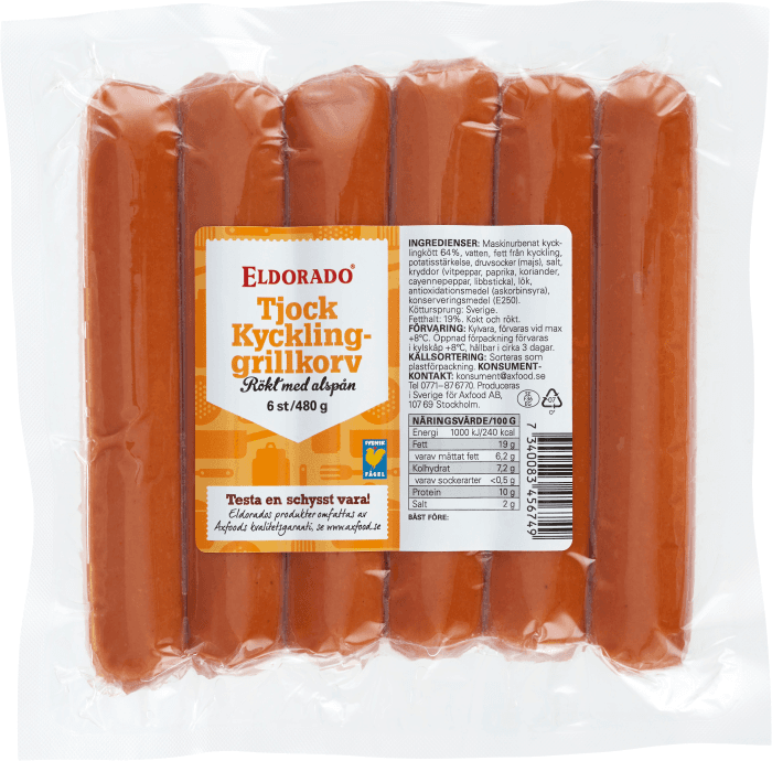 Grillkorv Kyckling Tjock