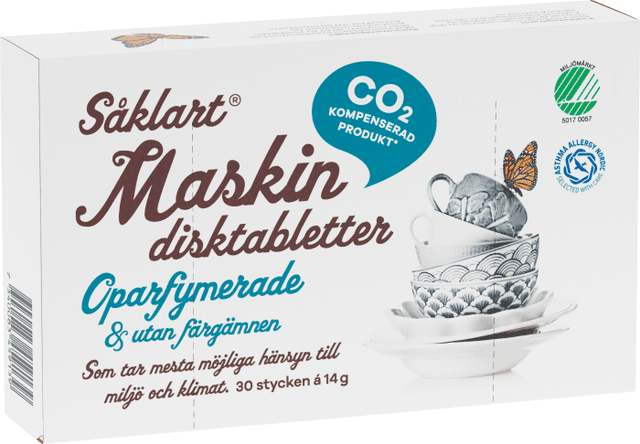 Maskindisktabletter Oparfymerade