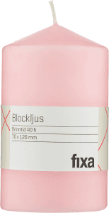 Blockljus Ljusrosa 7x12cm