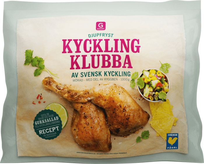 Kyckling Klubba Fryst