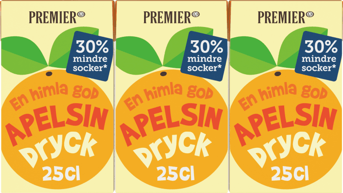 Apelsindryck Mindre Socker 3x25cl