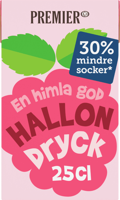 Hallondryck Mindre Socker Fruktdryck Tetra