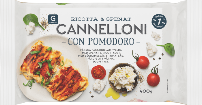 Canneloni Ricotta & Spenat Fryst
