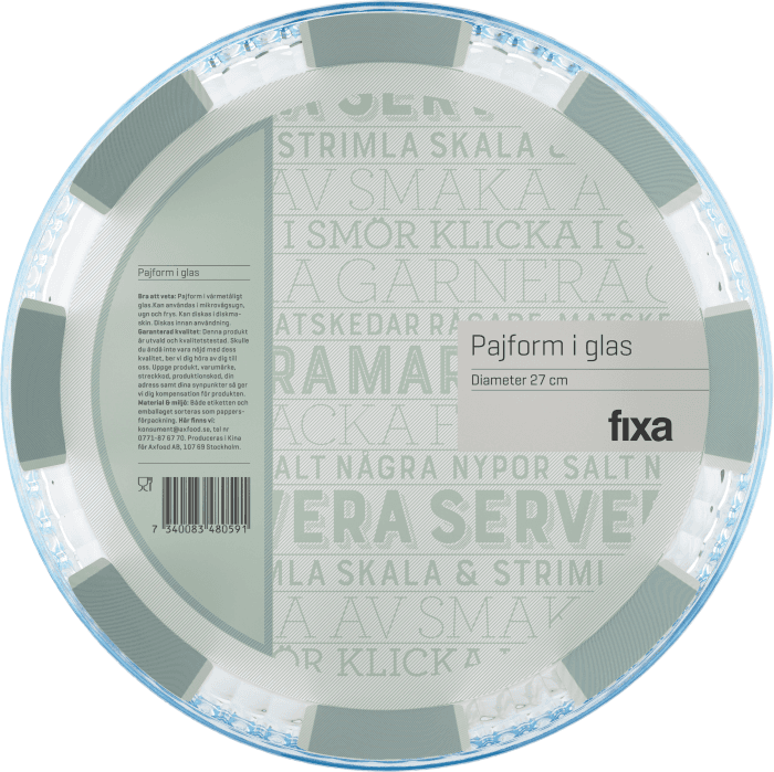 Pajform Glas 27cm