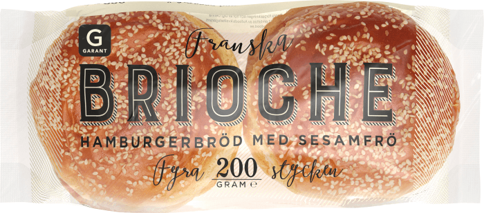 Hamburgerbröd Brioche Sesam 4-p