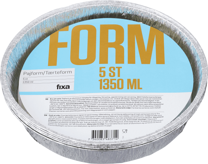 Pajform Aluminium med Lock 1350ml