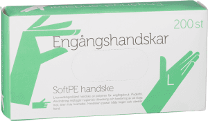 Handskar L Strl L Engångs Softpe Puderfri