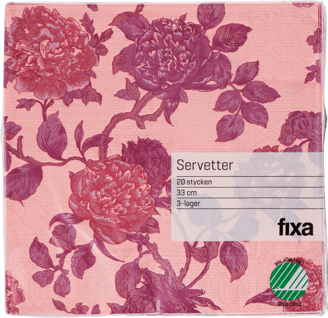 Servett 33cm Vintage Peony