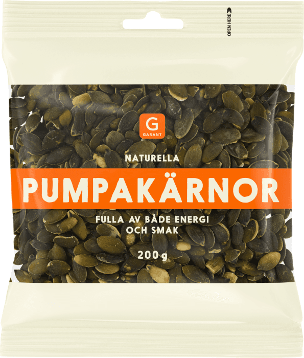 Pumpakärnor Naturell Skalade