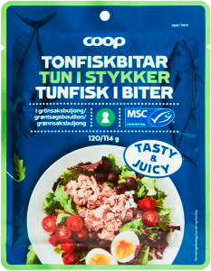 Tonfiskbitar i grönsaksbuljong